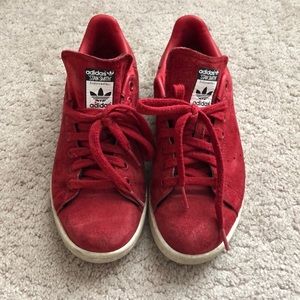Adidas red suede stan smiths